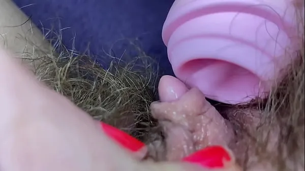 Show Testing Pussy licking clit licker toy big clitoris hairy pussy in extreme closeup masturbation drive Videos
