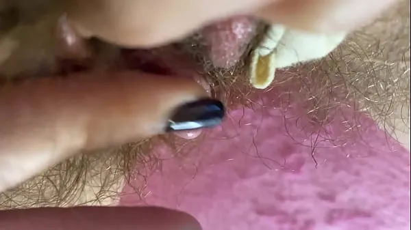 Show Closeup hairy cunt cums hard with erected clitoris drive Videos