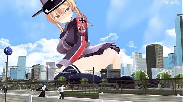 Vis Giantess Prinz Eugen [MMD drive-videoer